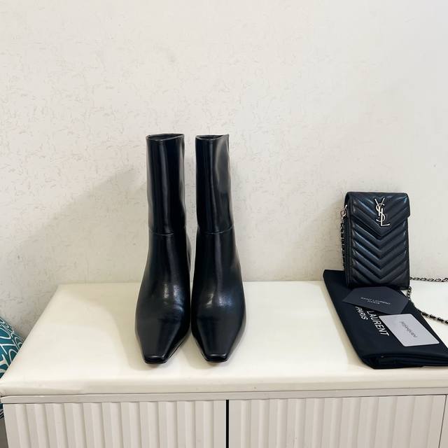 Factory Price (pp): YSL Saint Laurent Women's Mid-Calf Boots Italian Genuine Lea