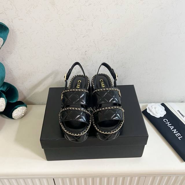 Factory Price (pp): , Chanel New Platform Sandals, Cowhide Upper, Sheepskin Lin
