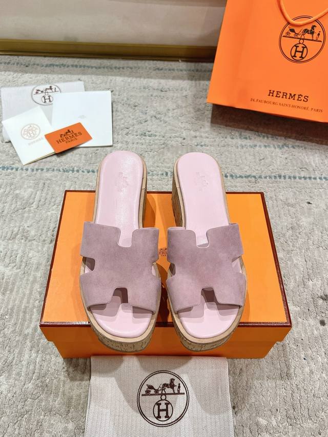 High-quality spring/summer new Hermes wedge sandals/slippers, super trendy! Pai