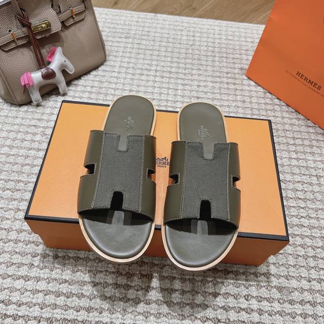 Hernes military green patchwork Hermes genuine leather upper, sheepskin lining,