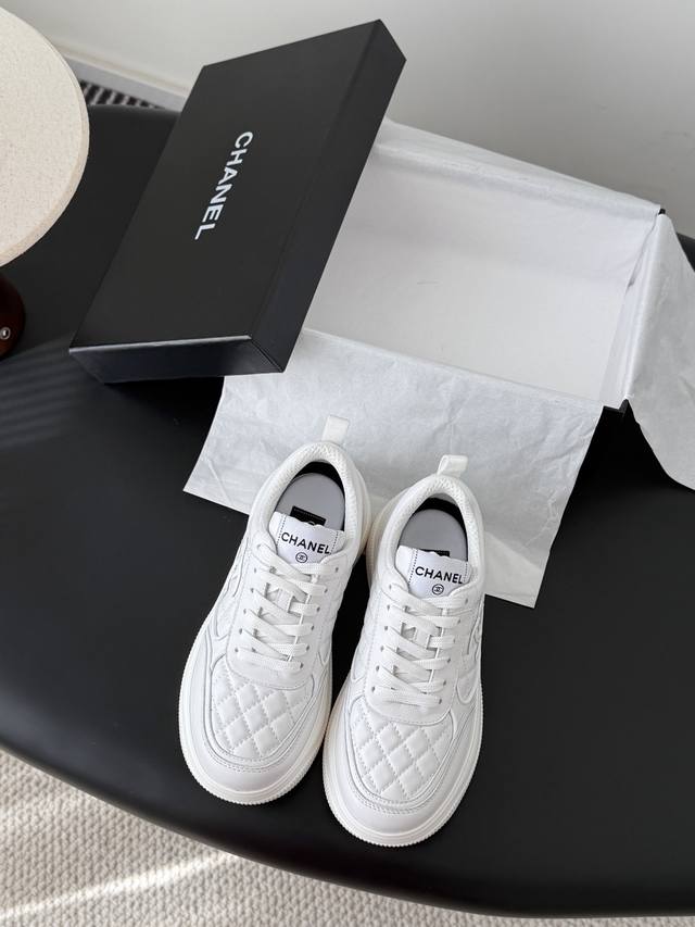 Size:35-40 Chanel 25C New Silver Horn King Sports and Casual Shoes Versatile whi