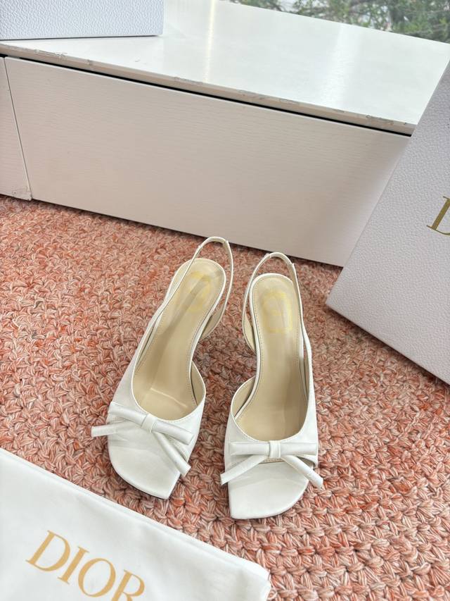 G030 Top Quality Dior 26Wf Early Spring New Bow High-Heeled Slippers/Sandals. Th