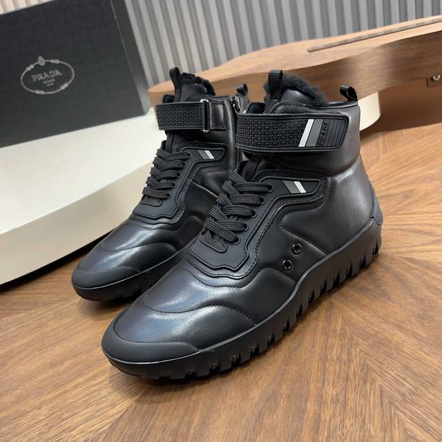 Prada Toblach Men's High-Top Wool Shoes - Top-Quality Dongguan-Made! These mini