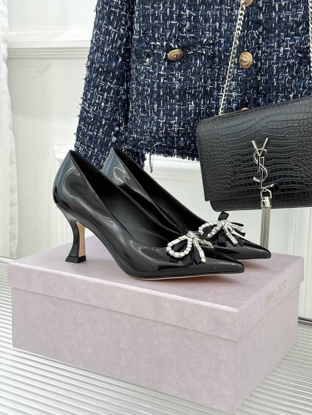 Factory Price Jimmy Choo 26Wf Early Spring New Pointed Toe Rhinestone Bow High H