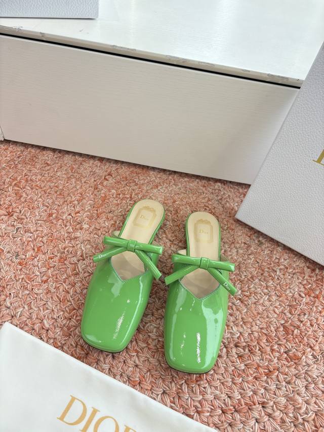 G030 Top Quality Dior 26Wf Early Spring New Bow Flat Sandals/Mustaches. The icon