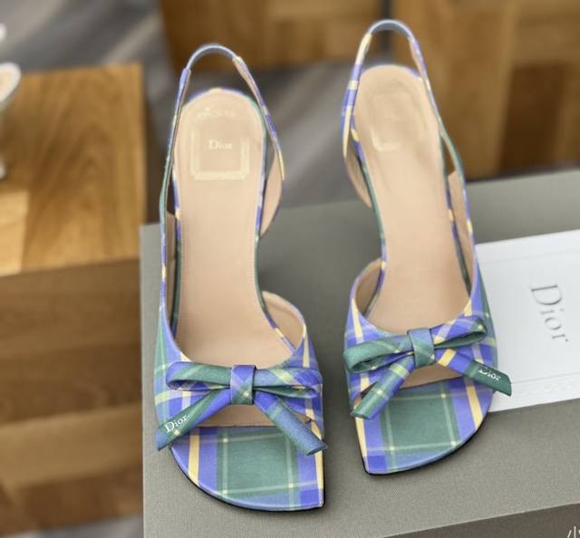 G030 Top Quality Dior 26Wf Early Spring New Bow High-Heeled Slippers/Sandals. Th