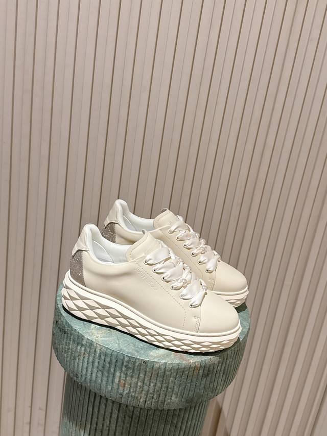 Top Version: New Jimmy Choo Sneakers, Exclusive Release, Original Sole Casual Wh