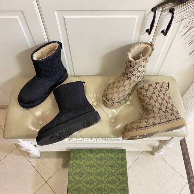 Factory Price p, Gucci New Style Fur Boots, Jacquard Fabric Upper, Wool Lining,
