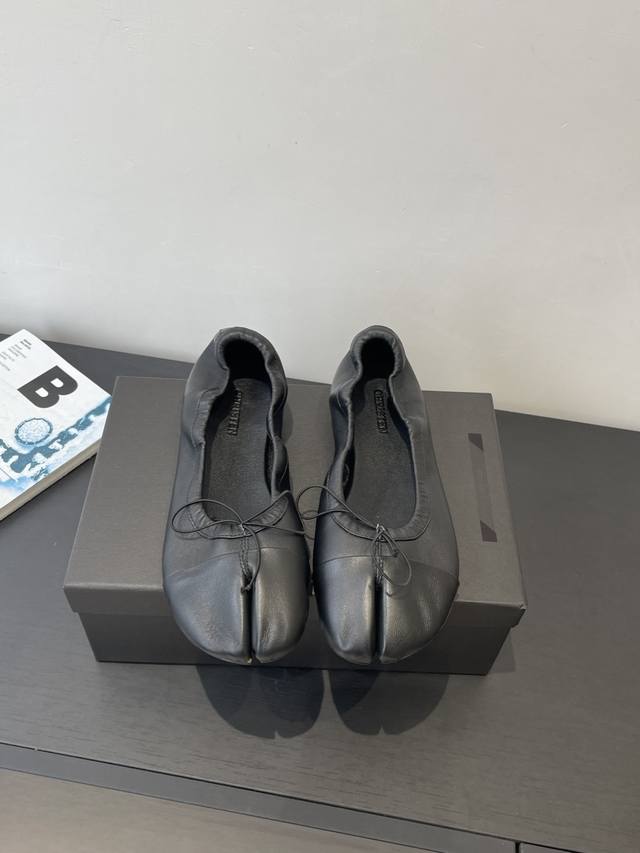 Christen 26Ss Early Spring New Split-Toe Bow Mary Jane Ballet Flats Soft sheepsk