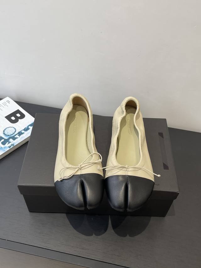 Christen 26Ss Early Spring New Split-Toe Bow Mary Jane Ballet Flats Soft sheepsk