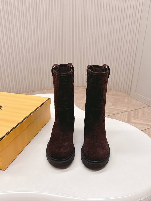 Short Fendi 2025 Autumn/Winter Short Boots, High-top Boots, Riding Boots Yyds
