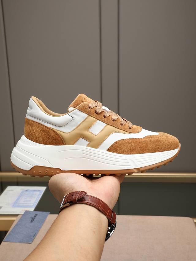 Hogan 2025 New H-Stripes Series Couple Chunky Platform Dad Shoes, Casual Sports