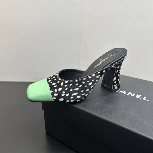 Horsehair Chanel F016 2026 Spring/Summer Runway New High-Heeled Closed-Toe Mule