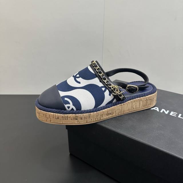 Chanel's new chain-print platform mules, featuring the iconic double-C print, ar