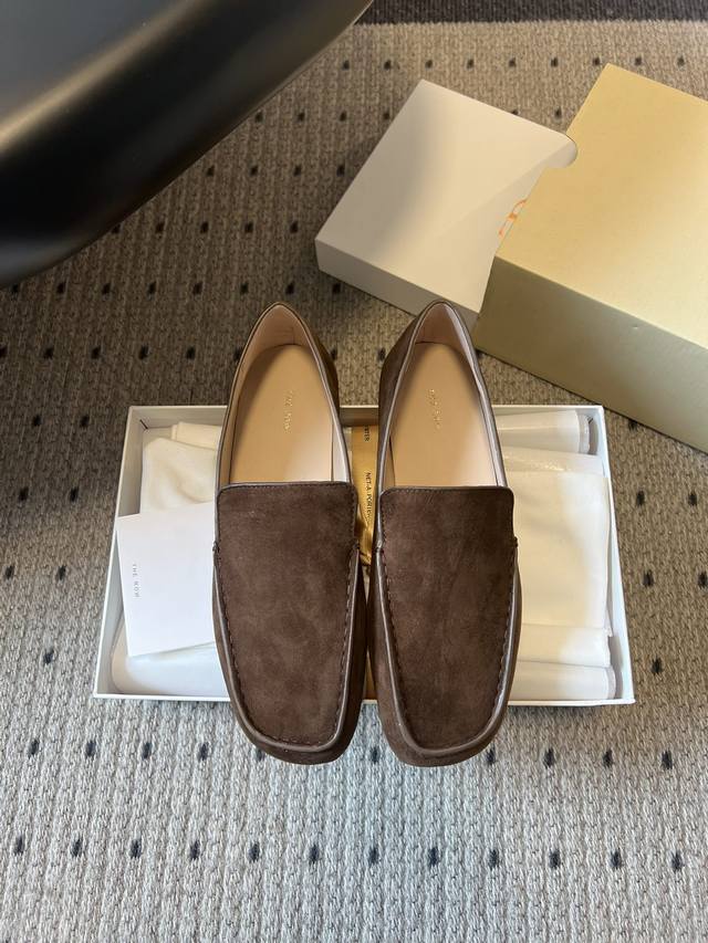 High-quality The Row 26Ss early spring retro square-toe mule casual shoes from