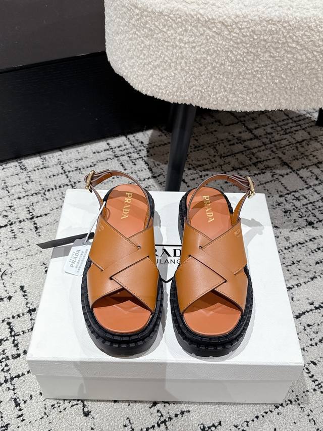 Prada 25 Latest Spring/Summer Pig Cage Roman Sandals The ever-popular pig cage
