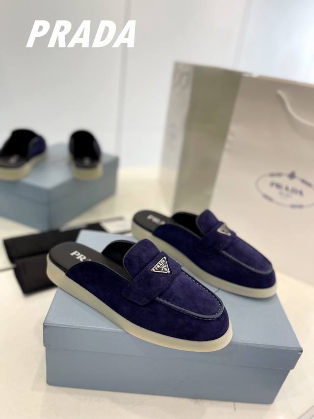 Factory direct price for men's size 20. Top-tier Prada couple's style loafers/s