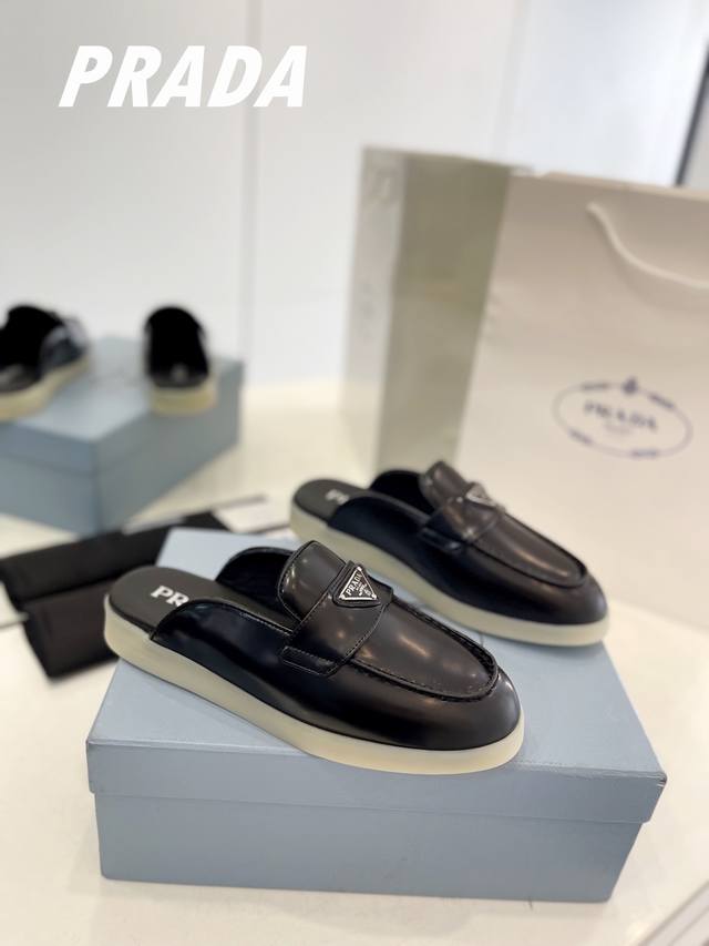 Factory direct price for men's size 20. Top-tier Prada couple's style loafers/s