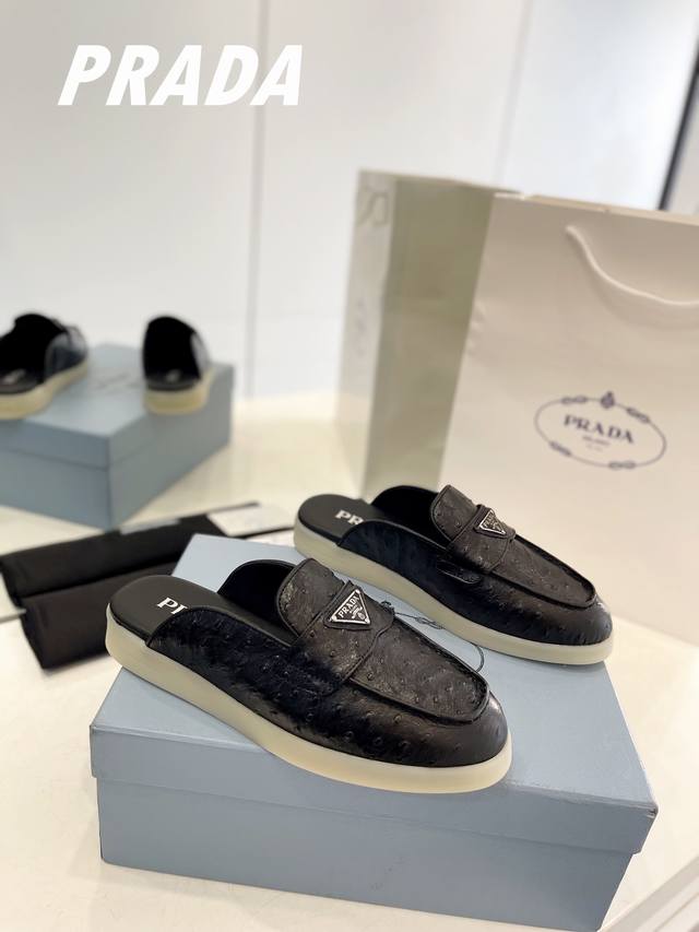 Factory direct price for men's size 20. Top-tier Prada couple's style loafers/s