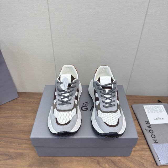 Hogan 2025 Casual Sports Shoes, Thick-Soled High-End Lace-Up Sneakers, High-Vers