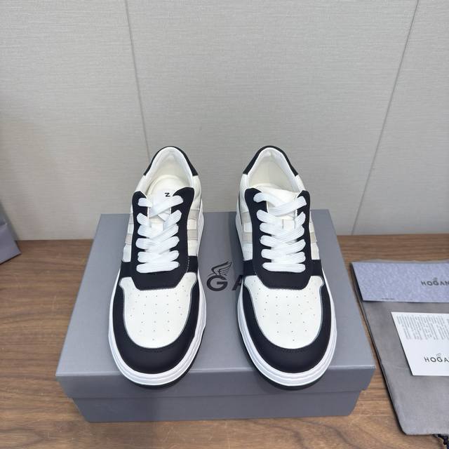 Hogan 2025 Casual Sports Shoes Thick-Soled High-End Lace-Up Sneakers High Versio