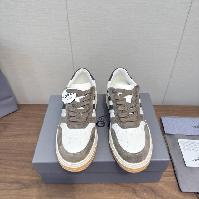 Hogan 2025 Casual Sports Shoes Thick-Soled High-End Lace-Up Sneakers High Versio