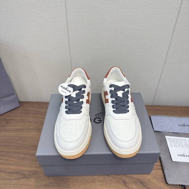 Hogan 2025 Casual Sports Shoes Thick-Soled High-End Lace-Up Sneakers High Versio