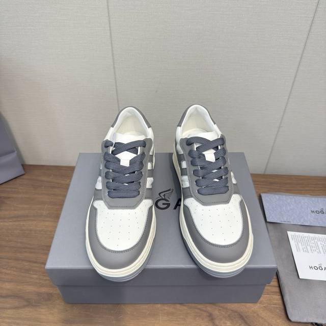 Hogan 2025 Casual Sports Shoes Thick-Soled High-End Lace-Up Sneakers High Versio