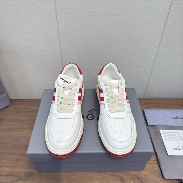 Hogan 2025 Casual Sports Shoes Thick-Soled High-End Lace-Up Sneakers High Versio