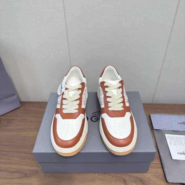 Hogan 2025 Casual Sports Shoes Thick-Soled High-End Lace-Up Sneakers High Versio