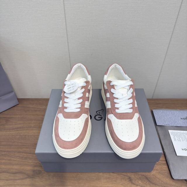 Hogan 2025 Casual Sports Shoes Thick-Soled High-End Lace-Up Sneakers High Versio