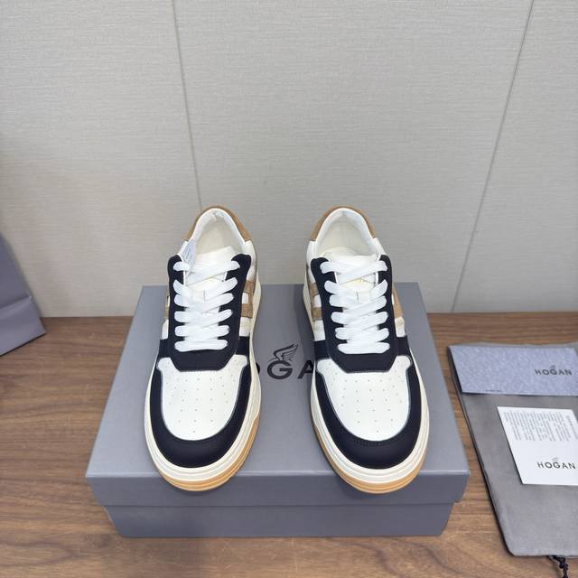 Hogan 2025 Casual Sports Shoes Thick-Soled High-End Lace-Up Sneakers High Versio