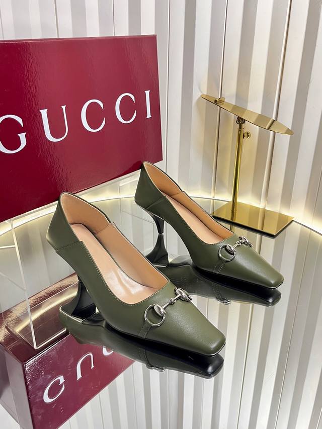 Gucci Women's New Horsebit Shoes. The upper features the most classic and iconic