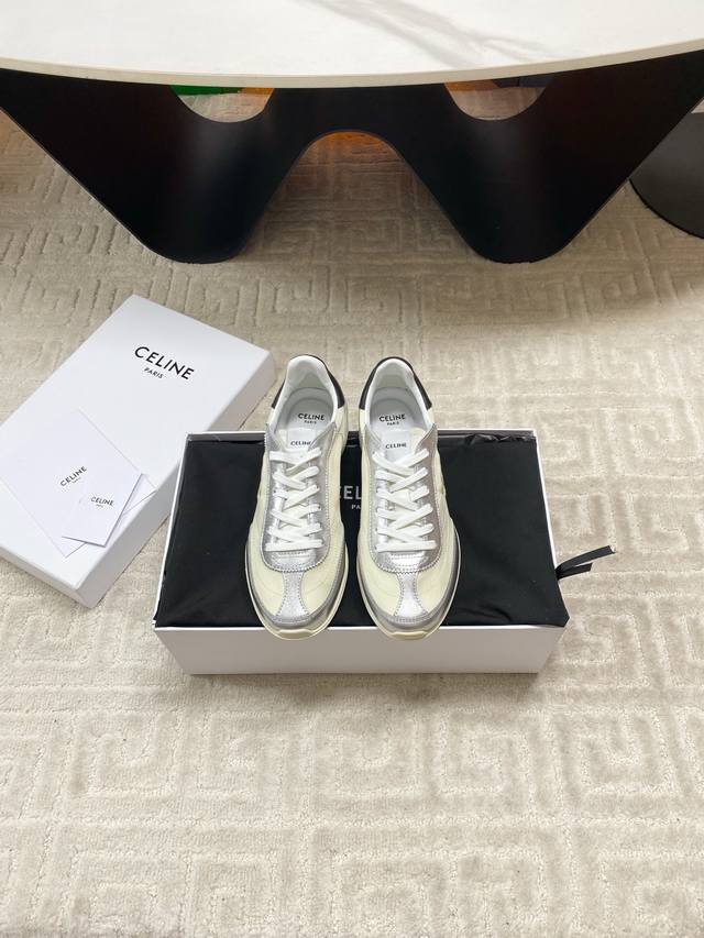 Factory direct from Celine's latest Spring/Summer Racer series sneakers. These
