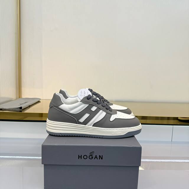 Factory Price (pp): Hogan round-toe casual shoes, calfskin with contrasting colo