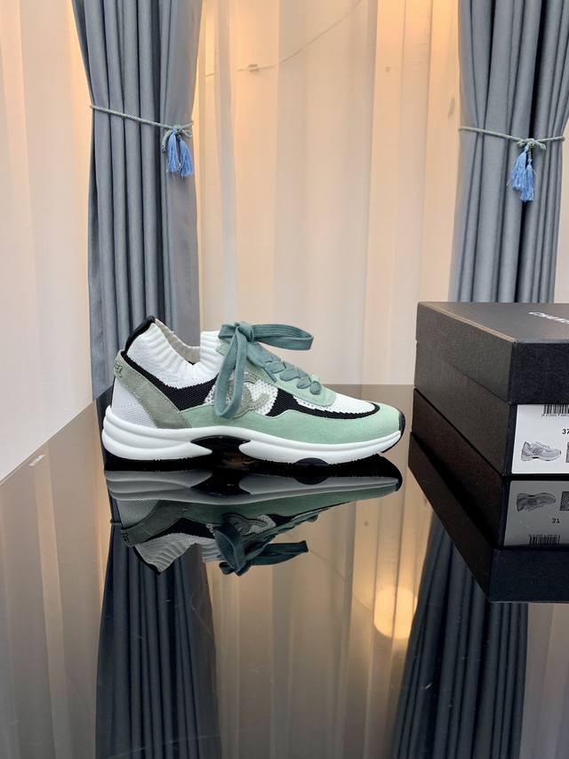 Top-tier version Crown top-tier Chanel*L latest spring color-blocked platform sn