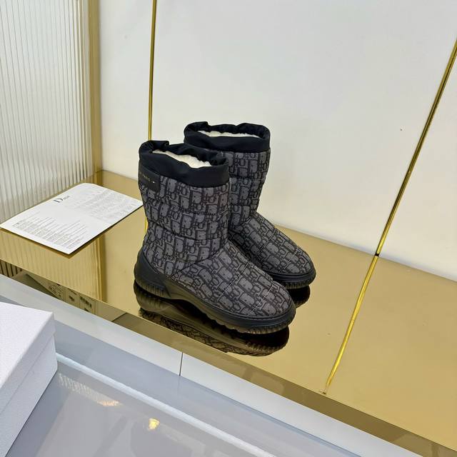 Factory Price (pp): Wool Dior 2025 Spring/Summer Runway Workwear Mid-Calf Boots