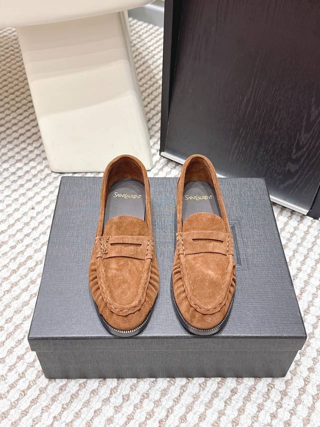 Retailer-grade Yves Saint Laurent 25Ss New YSL Small Logo Loafers The iconic sma