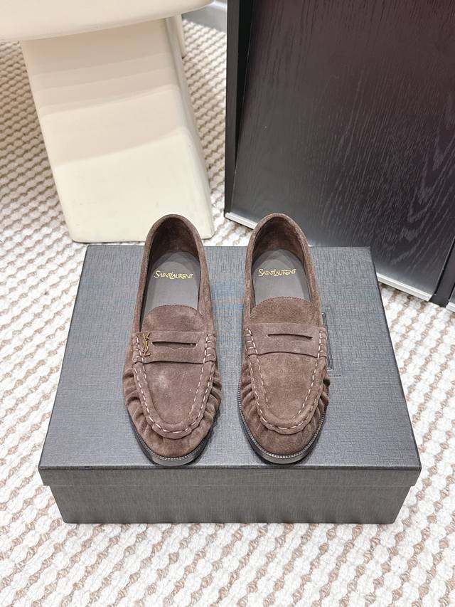 Retailer-grade Yves Saint Laurent 25Ss New YSL Small Logo Loafers The iconic sma