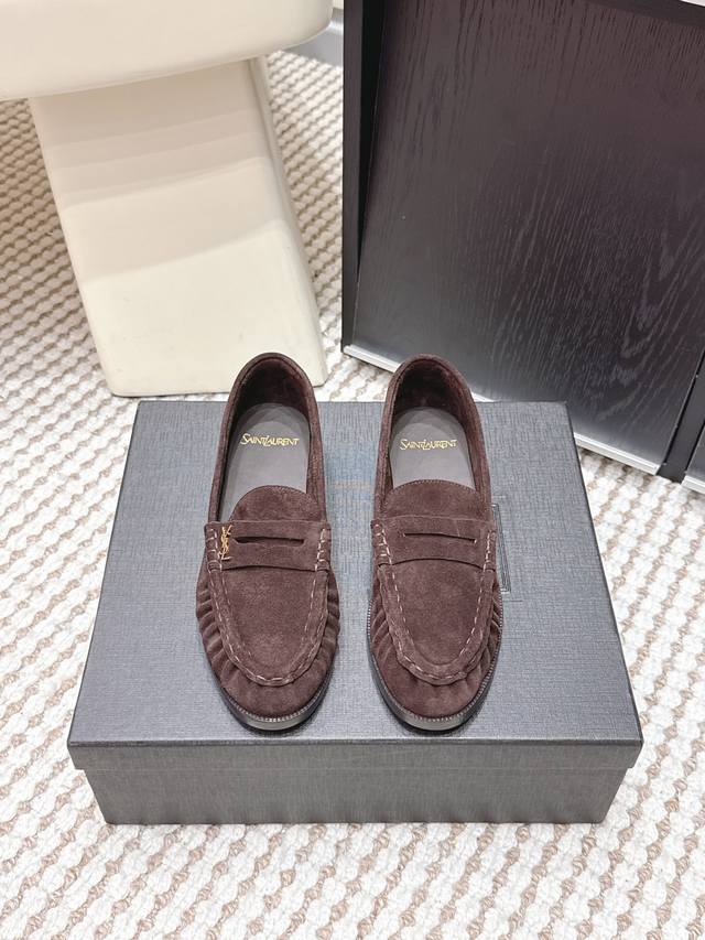 Retailer-grade Yves Saint Laurent 25Ss New YSL Small Logo Loafers The iconic sma