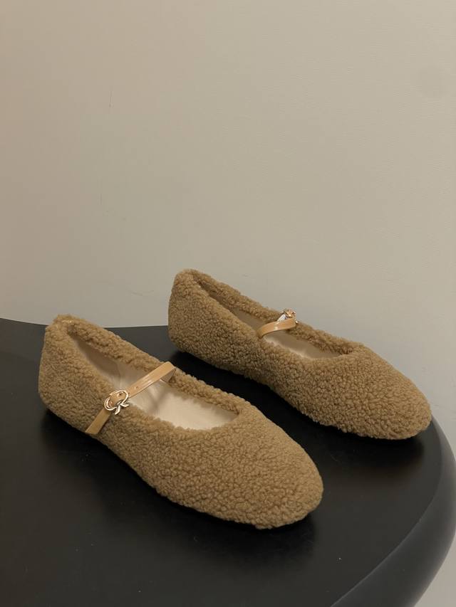 Gianvito Rossi 25 Autumn/Winter New Style Rossi Gr Lambswool Ballet Flats Thin S