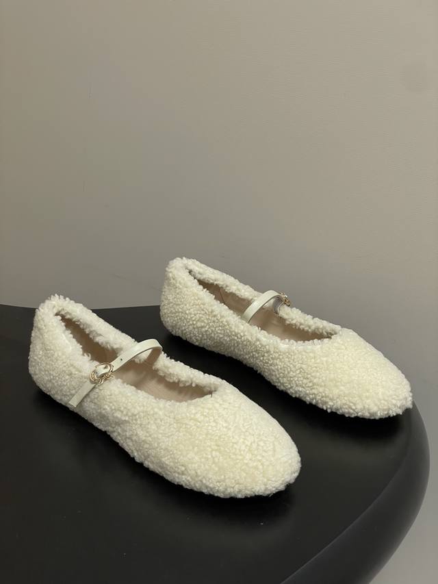 Gianvito Rossi 25 Autumn/Winter New Style Rossi Gr Lambswool Ballet Flats Thin S