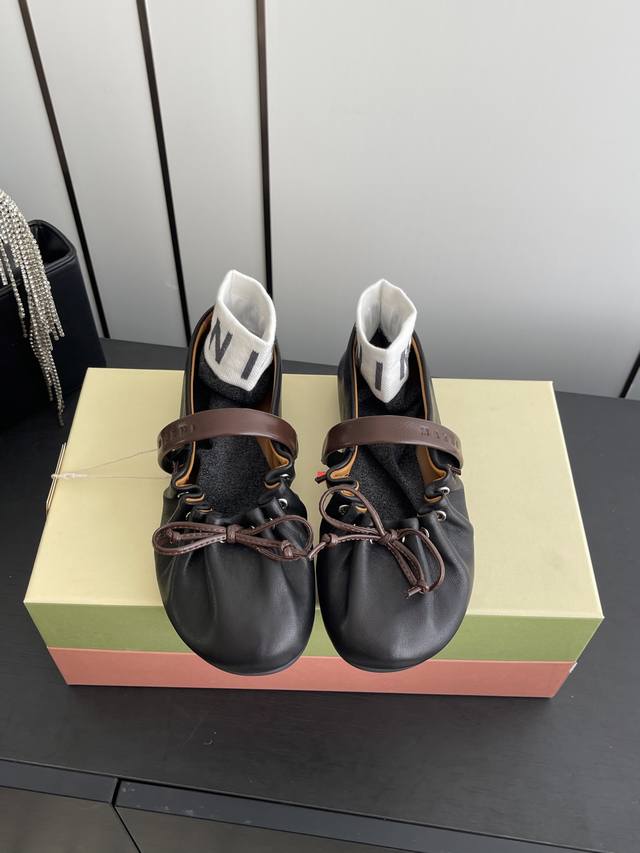 Mani New Spring/Summer Style Ruffled Bow Mary Jane Ballet Flats Flat Slip-on Sho