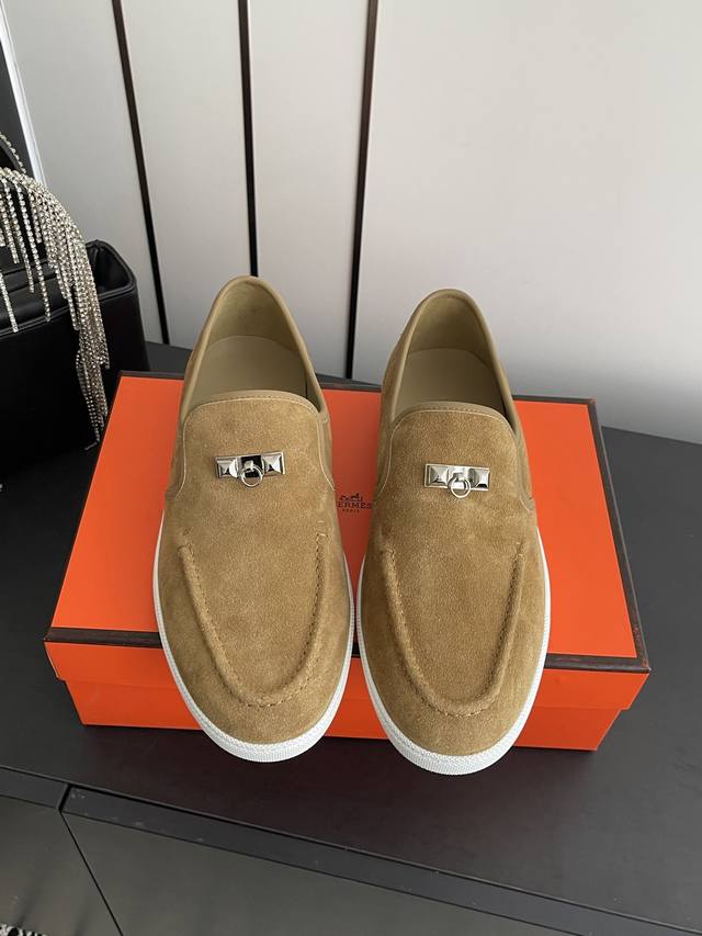 Women's P Men's Couple Style H Brand's latest classic loafers, classic last boo