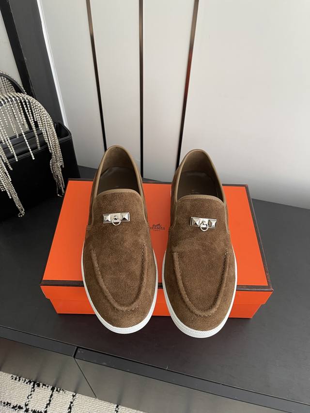 Women's P Men's Couple Style H brand's latest classic loafers, classic last boo