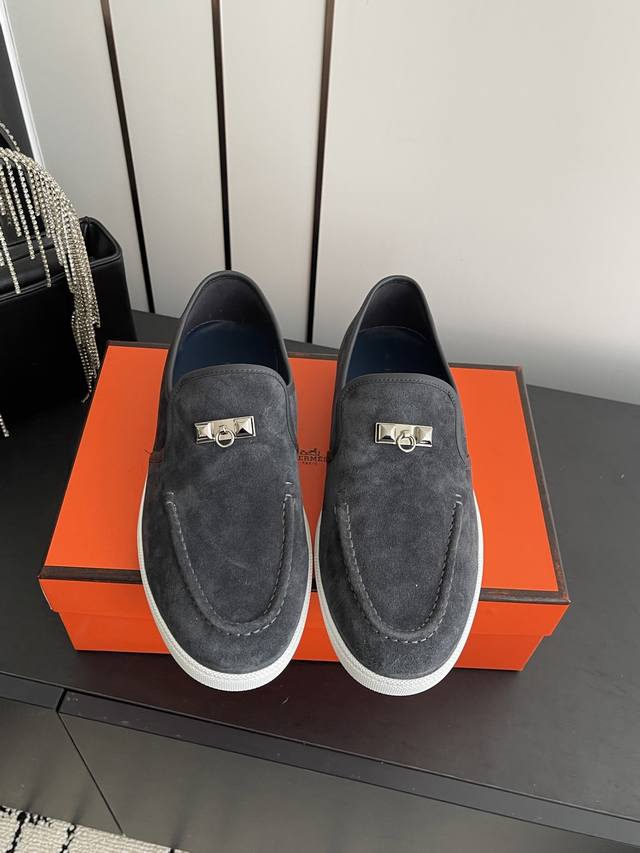 Women's P Men's Couple Style H Brand's latest classic loafers, classic last boo