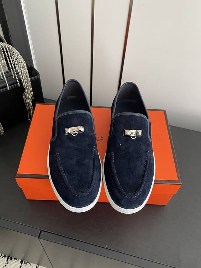 Women's P Men's Couple Style H brand's latest classic loafers, classic last boo