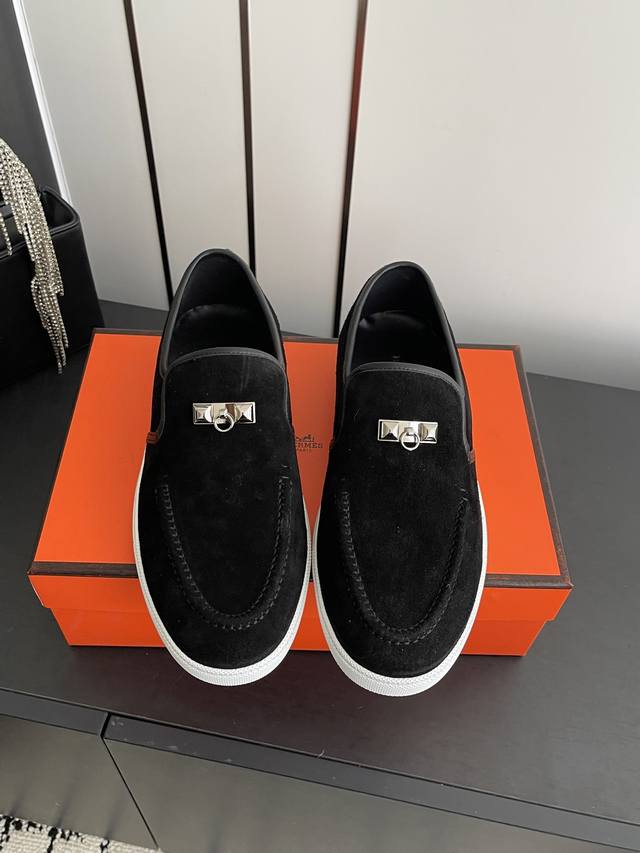 Women's P Men's Couple Style H Brand's latest classic loafers, classic last boo