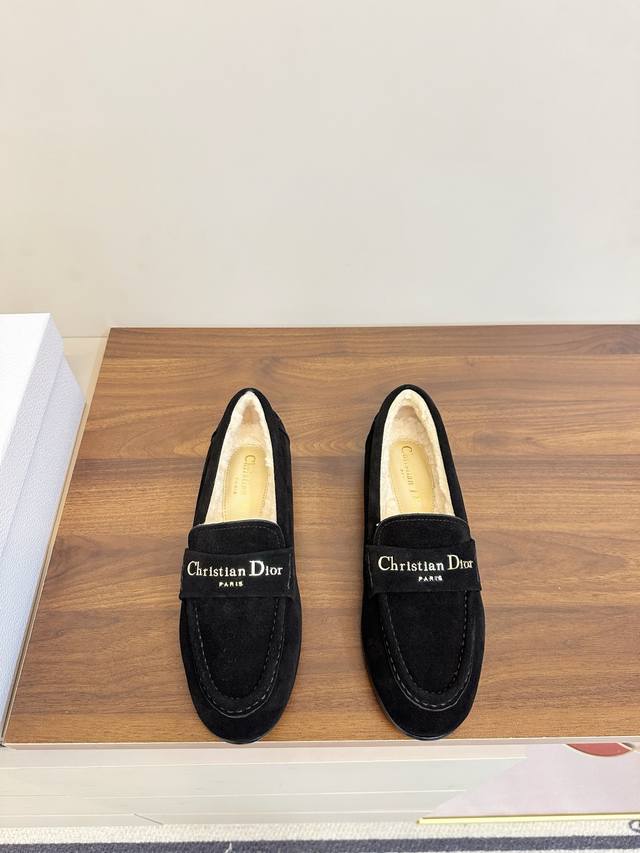 Dior 25p Autumn/Winter Lambswool Loafers Dior winter loafers, suede + lambswool