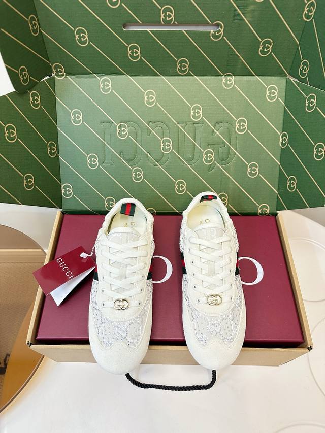 Gucci Shift Series Rhinestone Sneakers (German Training Shoes) Gucci Shift serie
